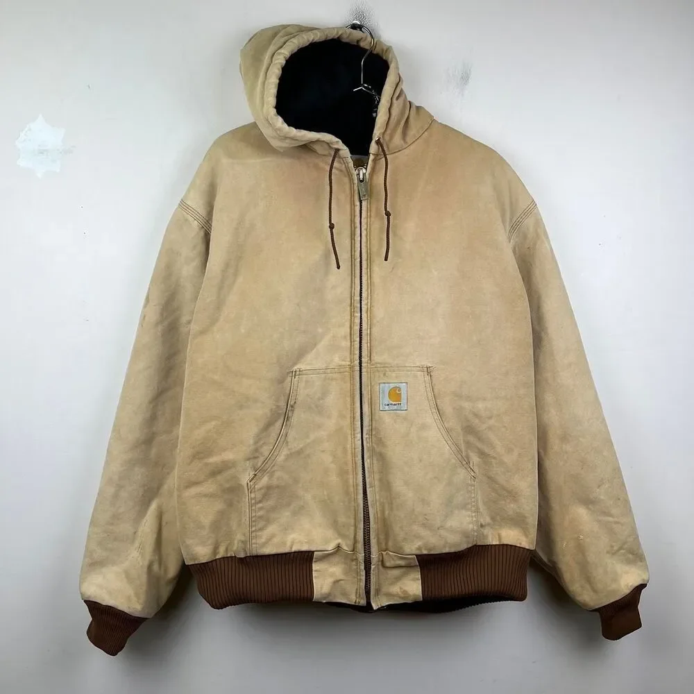 Vintage Carhartt J04 BRN men's canvas bomber jacket size 2XL